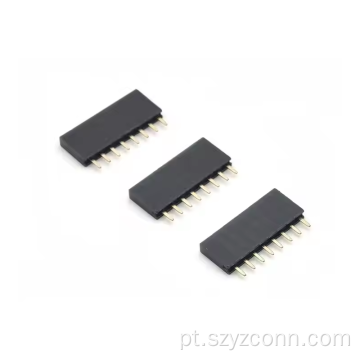 Linha única do encabeçamento fêmea com passo de 2,54 mm em linha reta